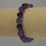 Bracciale in ametista levigata, diametro 10x9 mm, lunghezza 18 cm, elastico
