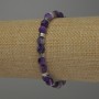 Bracciale in agata con palline lisce da 6 mm ±, lunghezza 18 cm, elastico