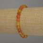 Bracciale in agata arancione, perle lisce, diametro 6 mm ±, lunghezza 18 cm, elastico