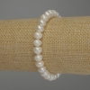 Bracciale elastico in perle d'acqua dolce, diametro 8×7 mm ±, lunghezza 18 cm