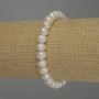 Bracciale elastico in perle d'acqua dolce, diametro 8×7 mm ±, lunghezza 18 cm