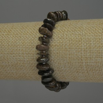 Bracciale in bronzite sfaccettata, diametro 3-5×10-13 mm, lunghezza 18 cm, elastico