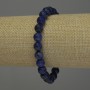 Bracciale in lapislazzuli con perle lisce, diametro 8 mm, lunghezza circa 18 cm, elastico