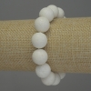 Braccialetto in corallo spugna bianco a palline, diametro 14 mm ±, lunghezza 18 cm ±, elastico