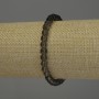 Bracciale con Topazio fumé, palline lisce, diametro 6 mm ±, lunghezza 18 cm, elastico
