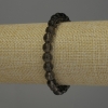 Bracciale in topazio fumé, sfere lisce, diametro 8 mm ±, lunghezza 18 cm, elastico