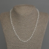 Collana in topazio e cristallo di rocca, grani sfaccettati da 6 mm, lunghezza 45 cm +/- con chiusura