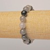 Bracciale quarzo rutile a filamenti naturali, sfera liscia, diametro 12 mm ±, lunghezza 18 cm ± (elasticizzato)