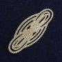 Spilla «Accento» con strass bianchi e metallo dorato 80×33 mm+