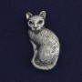 Spilla pendente a forma di gatto con strass