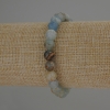 Bracciale in calcite azzurra, sfere lisce da 8 mm di diametro, lunghezza 18 cm ±, base elastica