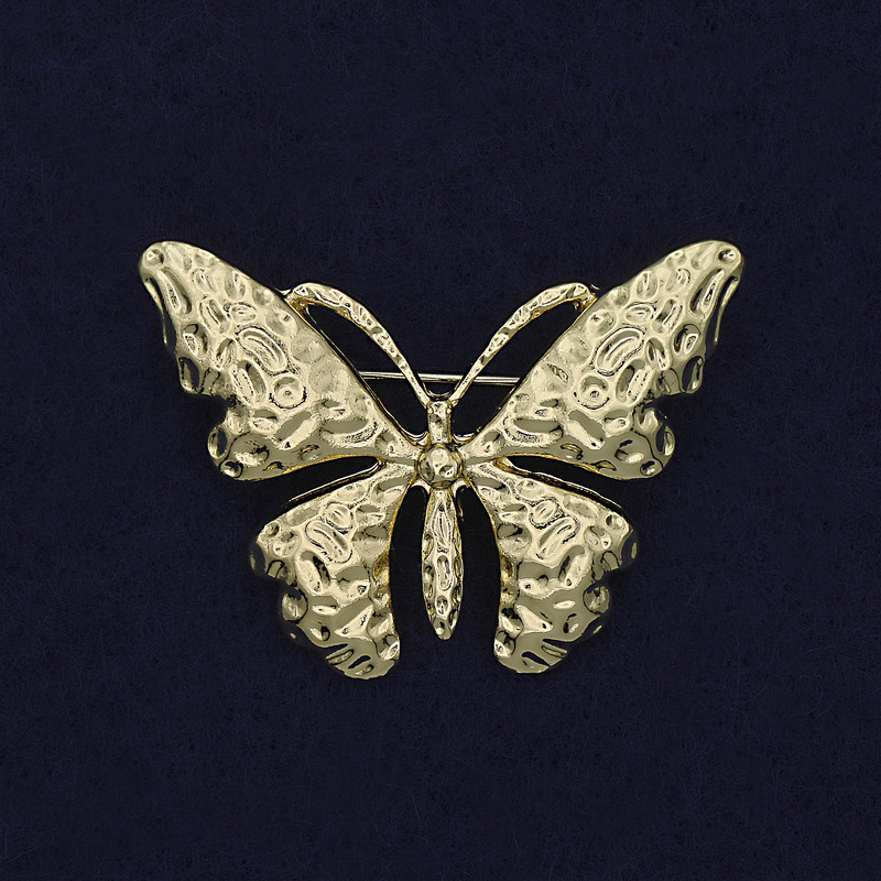 Spilla farfalla dorata in metallo 41×30 mm +