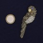 Spilla magnetica Pappagallo dorata con strass 54×17 mm+