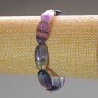 Bracciale fluorite naturale ovale, dimensioni 10×20 mm, lunghezza 18 cm (elastico)