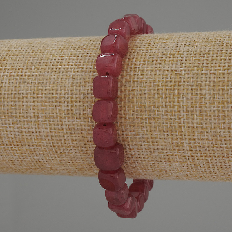 Bracciale in tormalina a cubi, dimensione 7×7 mm, lunghezza 18 cm, elastico