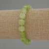 Bracciale in olivino sfaccettato a cubi, 8x8 mm ±, perline 3 mm ±, lunghezza 18 cm, elastico