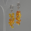 Orecchini in ambra sfaccettata 6×6 mm ±, spessore 14 mm ±, lunghezza 55 mm ±
