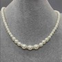Collana di perle «Maiorca» bianco, diametro 6 mm+- 8 mm+- 10 mm+-, lunghezza circa 50 cm con chiusura