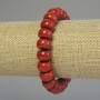 Bracciale in corallo artificiale a rondelle 12x8 mm, lunghezza 18 cm, base elastica