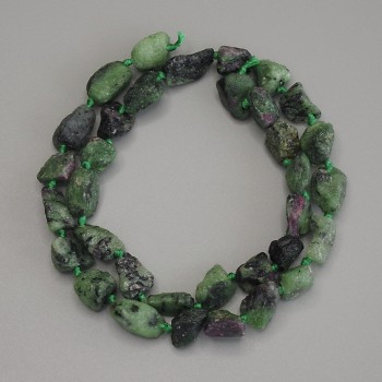 Perline di zoisite grezzo, diametro 12x10 mm, lunghezza 40 cm +/- su filo