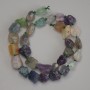 Perline di fluorite grezze, diametro 9–12×10 mm, lunghezza 40 cm ± su filo