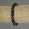 Bracciale in ossidiana solare, pietra naturale, perle sfaccettate da 8 mm, lunghezza 18 cm (elastico)
