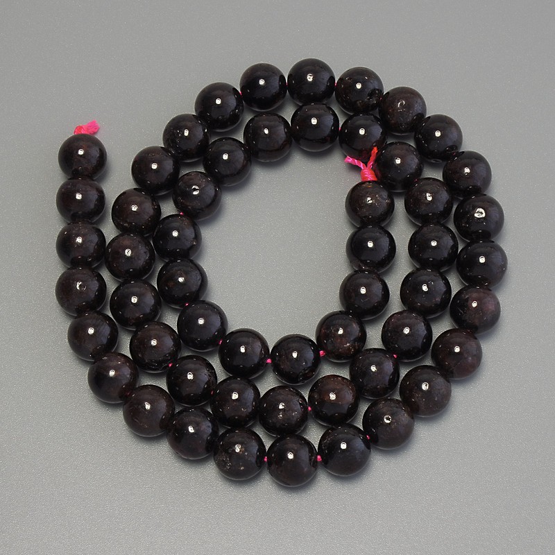 Perline di granato, sfere lisce, diametro 7,5 mm, lunghezza circa 40 cm