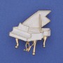 Spilla Pianano smalto bianco, metallo dorato 36×30 mm+