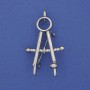 Spilla «Compasso» metallo argentato 41×24 mm+