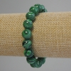 Braccialetto in malachite con perle lisce pressate, diametro 10 mm ±, lunghezza 18 cm ± (elastico)