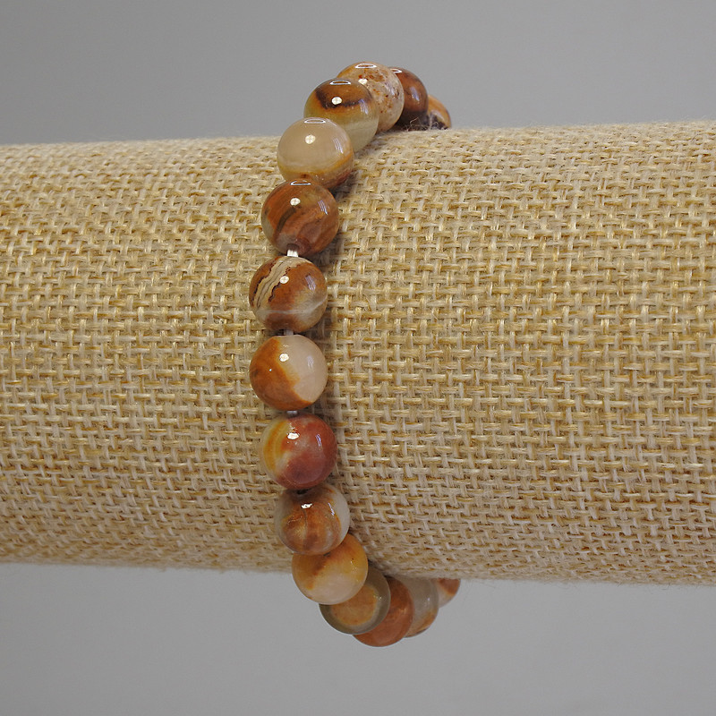 Bracciale in onice, sfere lisce pressate, diametro 8,5 mm, lunghezza 18 cm +/- (elastico)