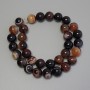Perle di agata lisce, sferiche, diametro 12 mm ± su filo, lunghezza 39 cm+