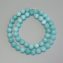 Perle di acquamarina lisce a sfera, diametro 8,5 mm, su filo, lunghezza 38 cm