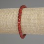 Bracciale elastico in corniola sfaccettata a cubo, diametro 5 mm, lunghezza 18 cm