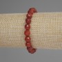 Bracciale in corniola con perle sfaccettate, diametro 8 mm, lunghezza 18 cm, elastico