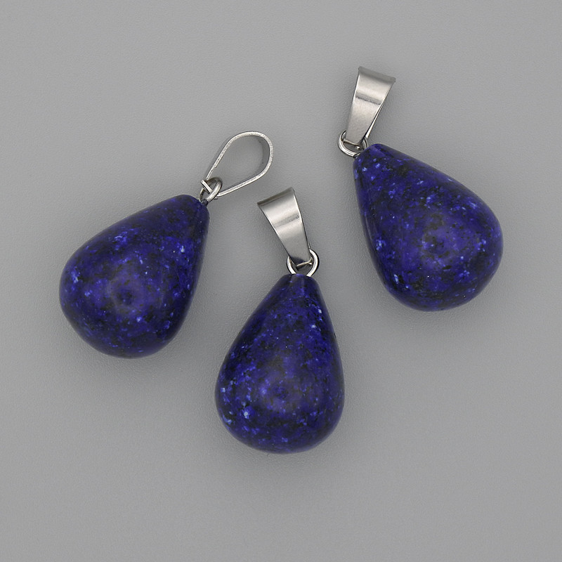 Pendente a goccia di lapislazzuli 19×13 mm ±, lunghezza 29 mm ±
