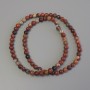 Perle in jasper rosso su filo, sfere lisce, diametro 5 mm ±, lunghezza 37 cm ±