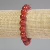 Braccialetto in corniola, perle lisce, diametro 10 mm, lunghezza 18 mm ± elastico