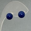 Orecchini a perno in lapislazzuli pressato, metallo placcato argento, 8 mm
