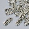 Perla separatrice per 3 fili, dimensioni 15×6 mm, foro di 2 mm, colore argento, 22 pz
