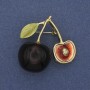 Spilla Ciliegie con smalto colorato e metallo dorato 37×37 mm+