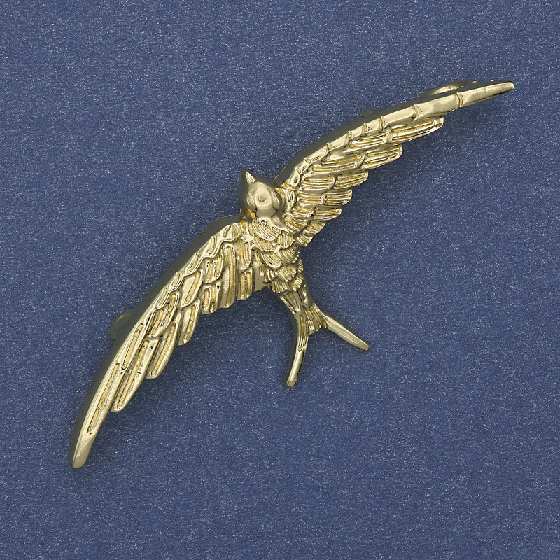 Spilla Uccello dorato in metallo