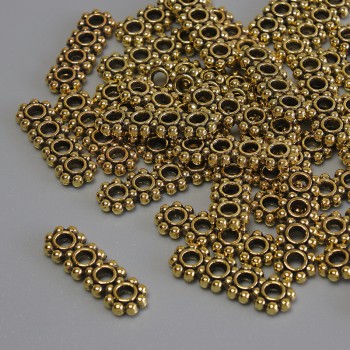 Fornitura: separatore di fili, inserto, colore metallo dorato, diametro 16×5×2 mm ± foro Ø 2 mm ± confezione 20 g (~36 pezzi)