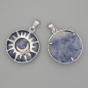 Pendente in sodalite in montatura a forma di sole, diametro 27 mm+