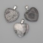 Ciondolo a forma di cuore in jasper grigio 20x20x25mm+