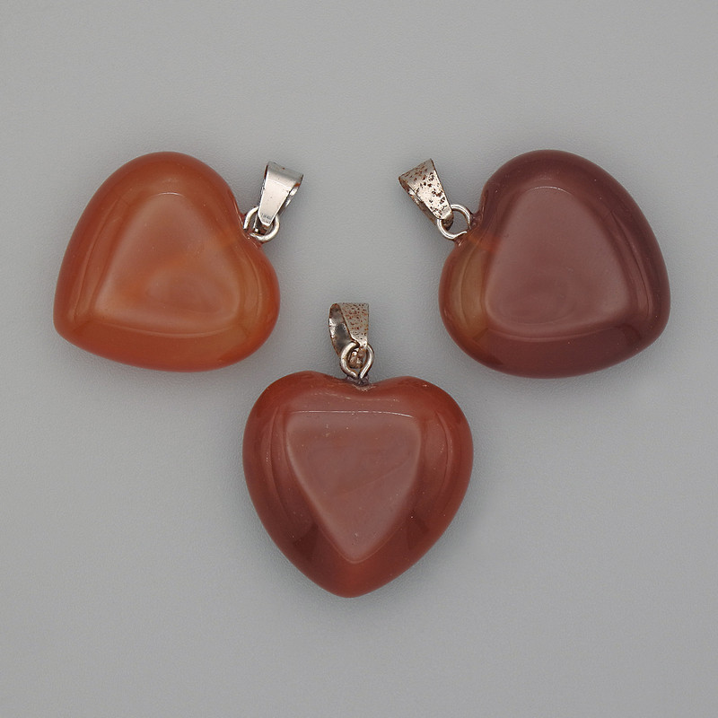 Ciondolo a forma di cuore in corniola 20×20×25 mm+