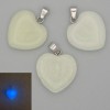 Pendente a forma di cuore in onice blu luminescente 20x20x25 mm+