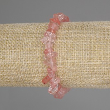Bracciale in calcedonio a frammenti, diametro 6-9×3-5 mm ±, lunghezza 18 cm ± elastico