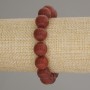 Bracciale in corniola con perle lisce, diametro 12 mm, lunghezza 18 cm +/- elastico