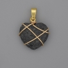 Pendente Cuore avvolto in pietra lavica 21x21mm+-, diametro 30mm+-